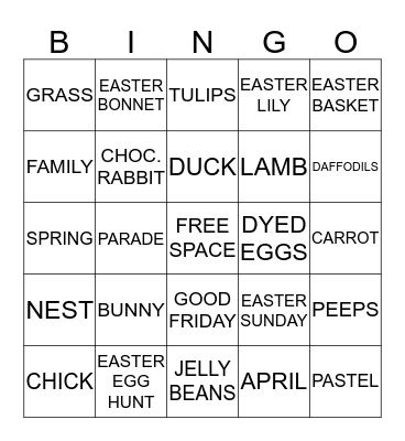 EASTER BINGO Card