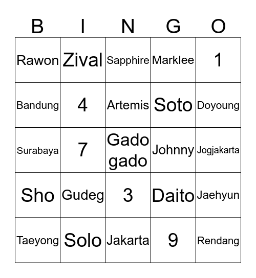 SPILLERexe Bingo Card