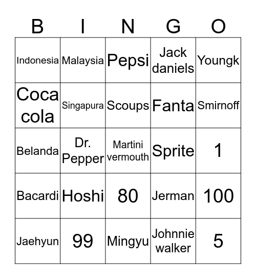 Bingo ma Zival Bingo Card