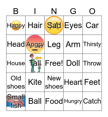 English Vocabulary Bingo Card