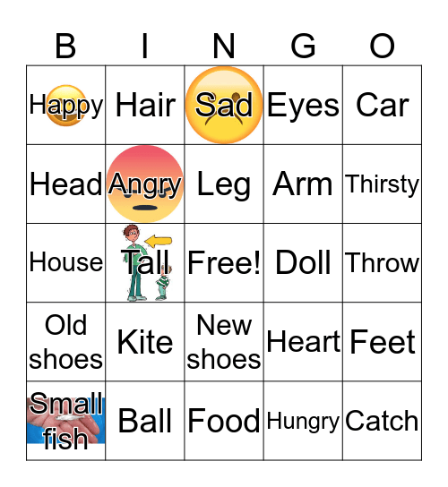 English Vocabulary Bingo Card