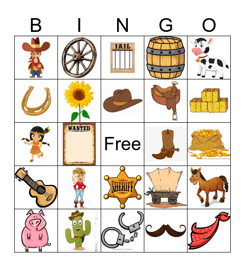 Wild West Bingo Card