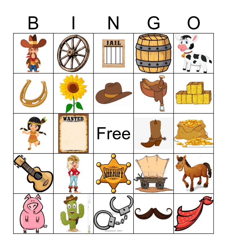 Wild West Bingo Card