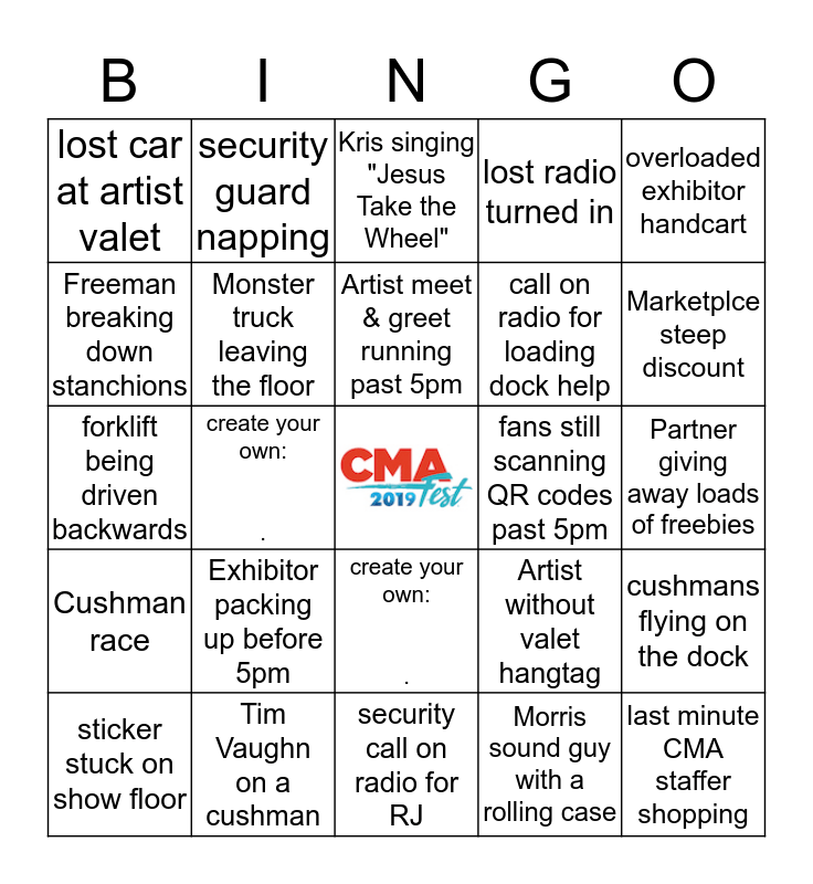 FAN FAIR X LOAD OUT BINGO Card