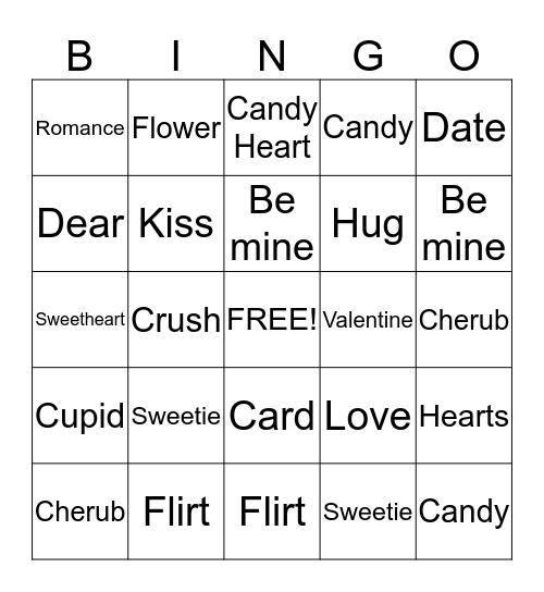 Valentine's bingo Card