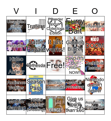 E3 Bingo Card
