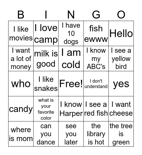 Old and New Signs Bingo Card