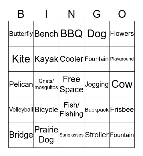 Mac Lake Bingo Card