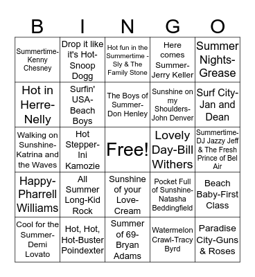 BB44 SUMMER! Bingo Card