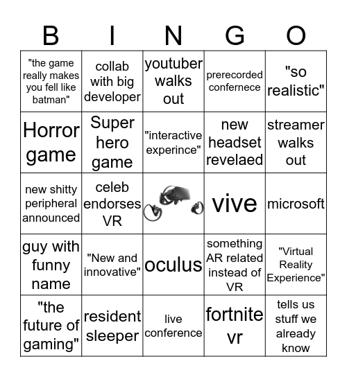 VR Bongo Bingo Card