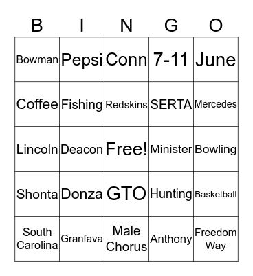 Happy 70th Birthday Willie Bingo Card
