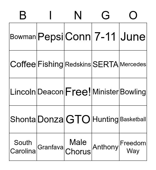 Happy 70th Birthday Willie Bingo Card