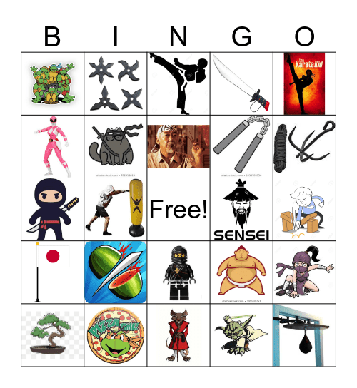 Ninja Bingo Card