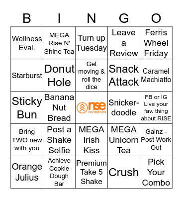 RISE Bingo Card