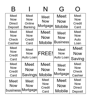 Teller  Bingo Card