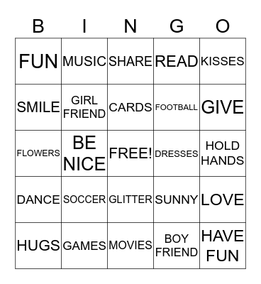 VALENTINE'S BINGO Card