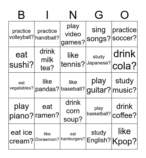 Do you... Bingo Card