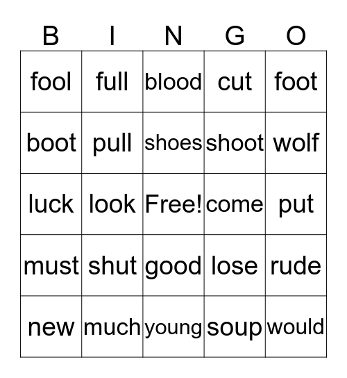 SHUT, PULL, RUDE Bingo Card
