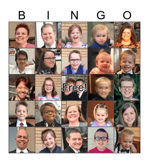 Wright Family Bingo Card
