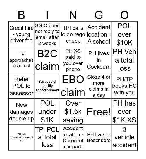 MCM BINGO! Bingo Card