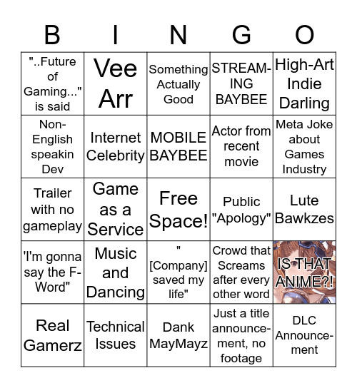 Ayy3 PweZZ Confewenz UwU Bingo Card