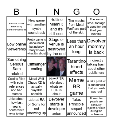 Devolver Digital E3 Bingo Card