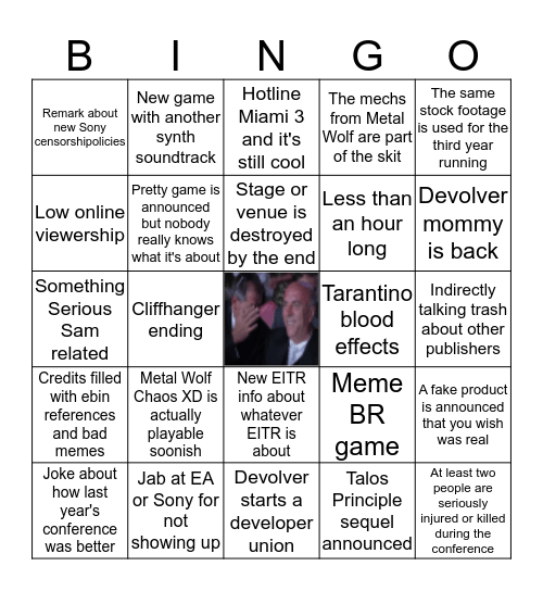 Devolver Digital E3 Bingo Card