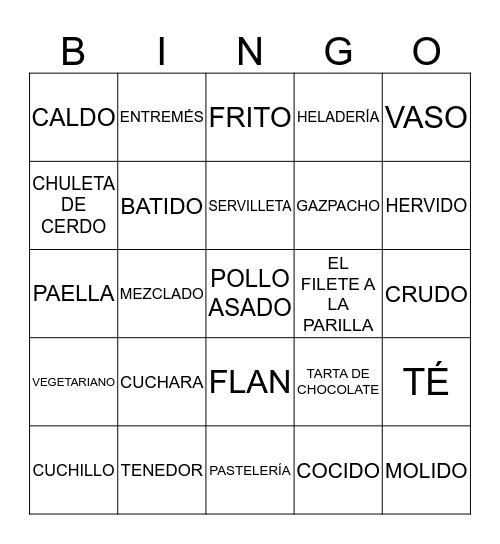 U5L2 Bingo Card