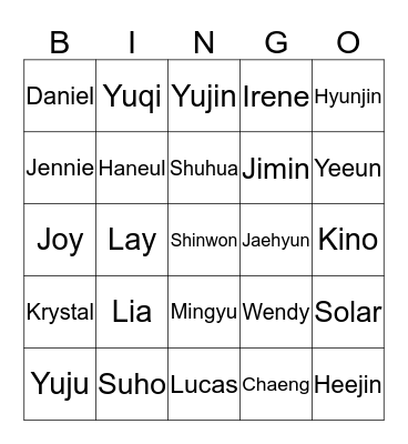 Member Ena Bingo Card