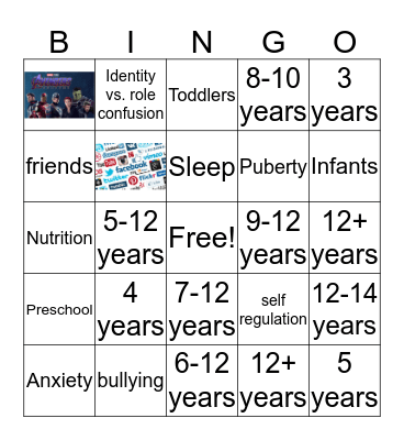 Child Development Bingo Card