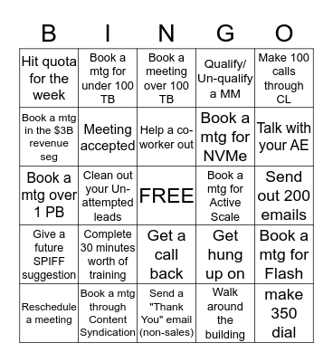 Western Digital Bingo Card