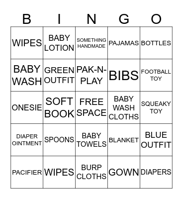 BABY ACE Bingo Card