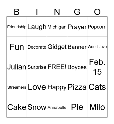 Happy Birthday Cynthia! Bingo Card