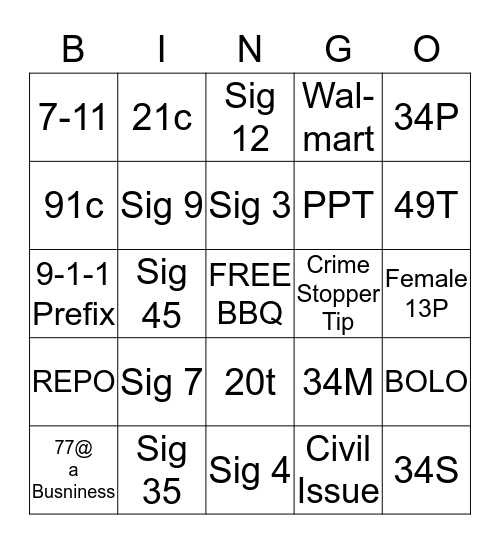 BBQ Saturday Bingo Card