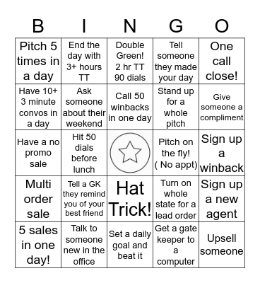 Blackout Sales Bingo Card