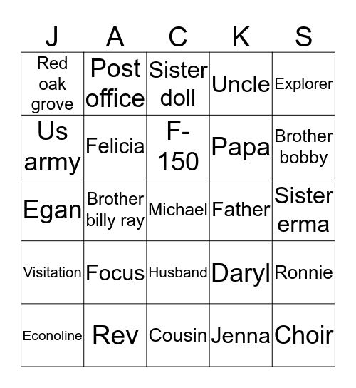 70 & counting Bingo Card