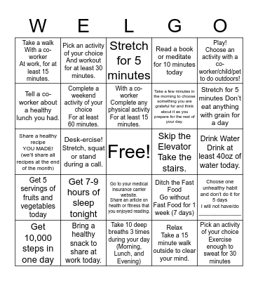 WELGO Bingo Card