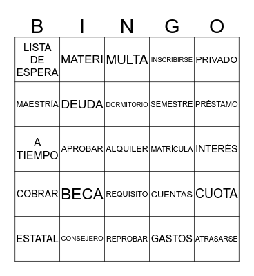 U4L2 Bingo Card
