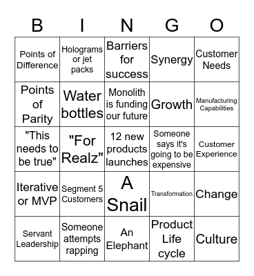 2025 Strategy Bingo Card