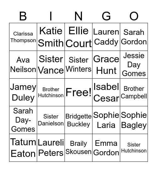 Ivyglen Rocks! Bingo Card