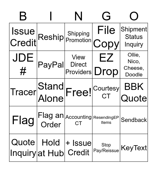 CS Bingo Card