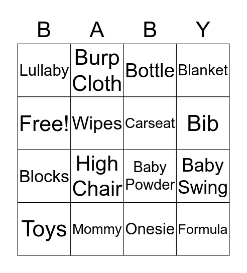 BABY BINGO Card