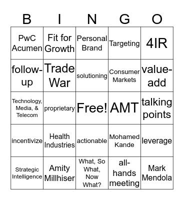 Analytic Insights New Joiner Bingo Card