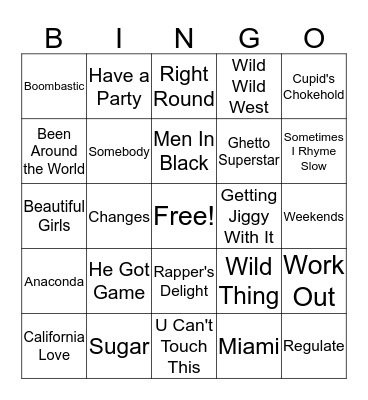 Mental Floss Music Bingo: Samples Bingo Card