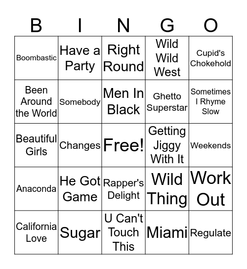 Mental Floss Music Bingo: Samples Bingo Card