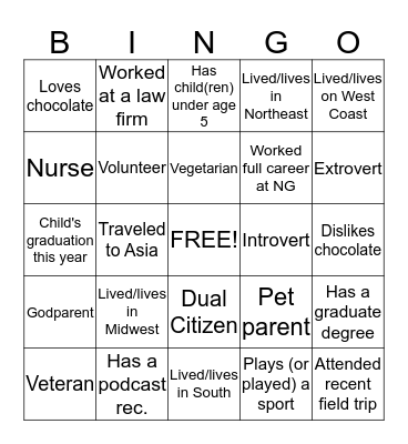 EEO & WPA Bingo! Bingo Card