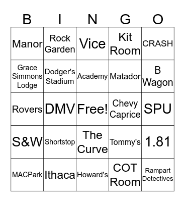 LA2LAUGHIN ReUnion Bingo Card