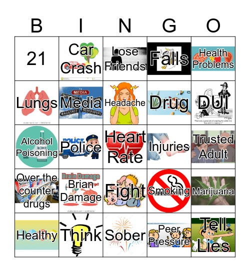 Alcohol/Drugs Bingo Card