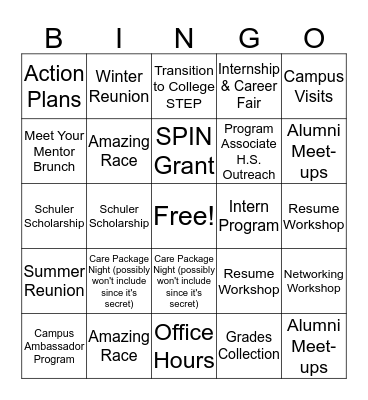 CAP Bingo Card