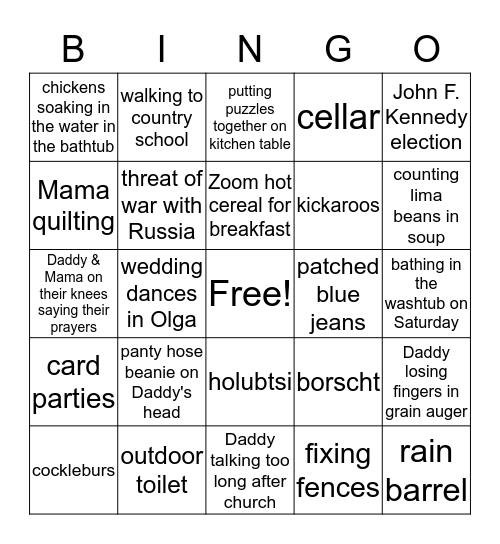 Carignan Bingo II Bingo Card